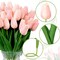 100 Pcs Light Pink Artificial Tulips – Real Touch PU Faux Flowers for Mother’s Day, Weddings, Spring Bouquets & Home Centerpieces